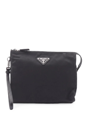 Prada Pre-Owned Re-Nylon Saffiano leather clutch bag - Black
