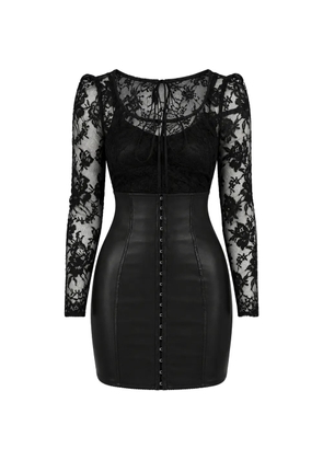 Dolce & Gabbana lace-panelled corset-style mini dress - Black