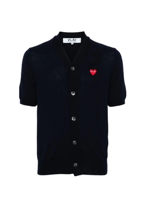 Comme Des Garçons Play Heart-patch short-sleeve cardigan - Blue
