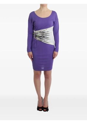 Roberto Cavalli floral-print mini dress - Purple