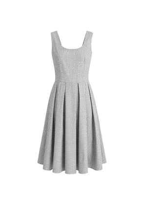 Dolce & Gabbana polka-dot pleated midi dress - Grey
