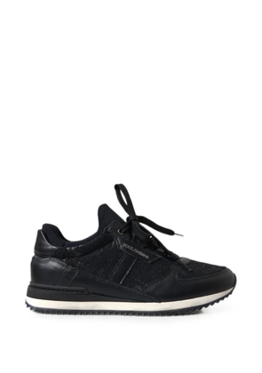 Dolce & Gabbana lace-overlay leather sneakers - Black