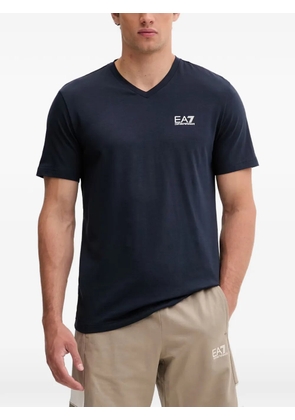 Ea7 Emporio Armani logo-print V-neck T-shirt - Blue