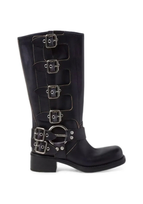 Miu Miu buckle-detail leather boots - Black