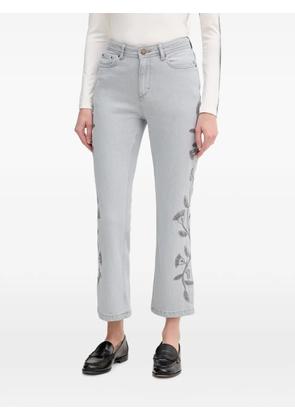 Hoss Intropia Bonnie floral-embroidered jeans - Grey