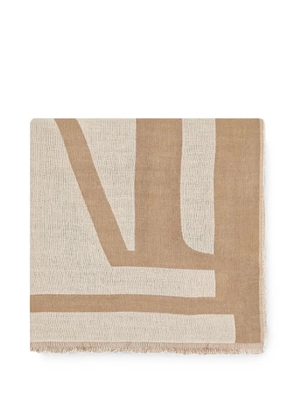 Marc O'Polo logo-print frayed scarf - Neutrals