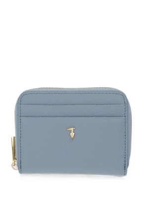 Trussardi Cameo zip-around leather card wallet - Blue