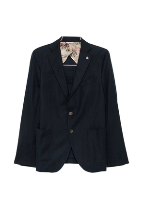 Manuel Ritz notched-lapel single-breasted cotton blazer - Blue