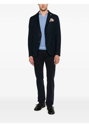Manuel Ritz notched-lapel single-breasted cotton blazer - Blue