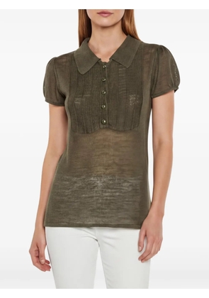 Burberry Pre-Owned sheer knitted polo shirt - Green