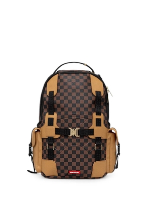 Sprayground check-pattern buckle-detail backpack - Brown