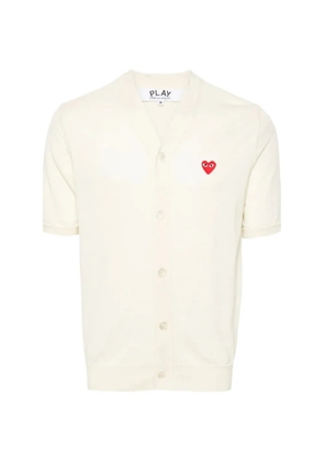 Comme Des Garçons Play logo-patch short-sleeve cardigan - White
