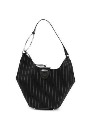 DONDUP pinstripe-pattern ring-handle tote bag - Black