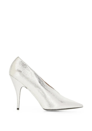 Stella McCartney cracked-effect pointed-toe pumps - Silver