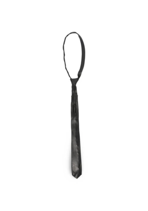 Layer Zero stitched leather tie - Black