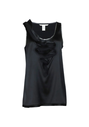 Diane Von Furstenberg Vintage ruffle-detail sleeveless blouse - Black