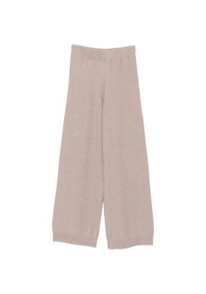 Fabiana Filippi sequin-embellished knitted trousers - Neutrals