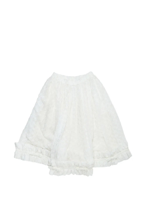 Noir Kei Ninomiya polka-dot jacquard ruffled mini skirt - White