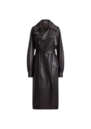 Ralph Lauren Collection Bailey double-breasted leather coat - Brown