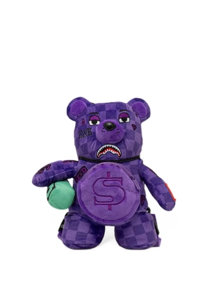 Sprayground check-pattern teddy-bear backpack - Purple