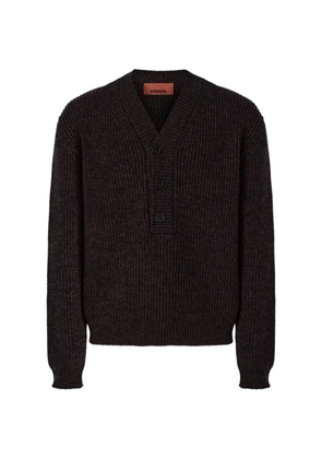 Missoni ribbed-knit V-neck sweater - Brown