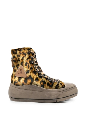 R13 leopard-print platform sneakers - Yellow