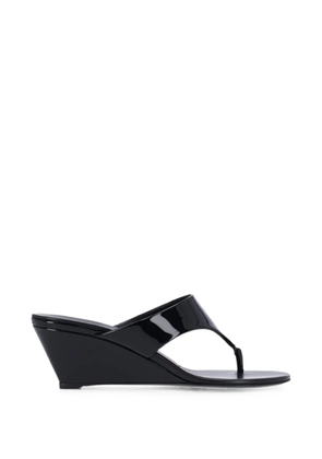 Prada logo-print wedge sandals - Black