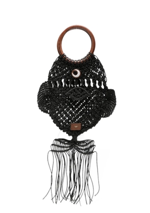 Anya Hindmarch macramé fish clutch bag - Black