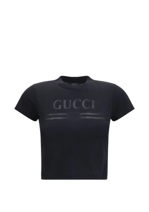 Gucci logo-print cropped T-shirt - Black
