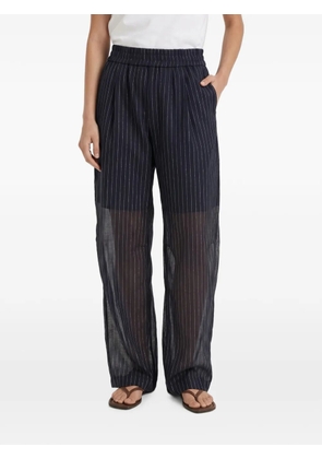 Brunello Cucinelli striped wide-leg trousers - Blue