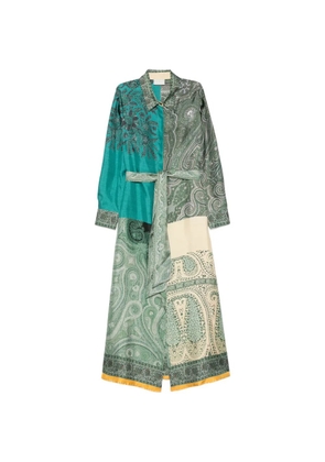 Pierre-Louis Mascia paisley-print patchwork shirt dress - Green