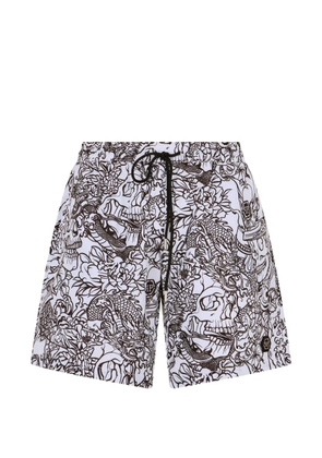 Philipp Plein swimming shorts Skull all-over - White