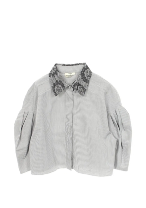 Fendi Pre-Owned 2010s lace-collar voluminous-sleeve blouse - White