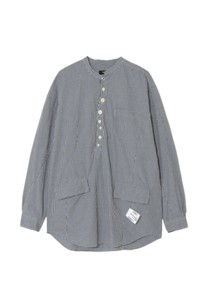 Undercover gingham-check band-collar shirt - Blue