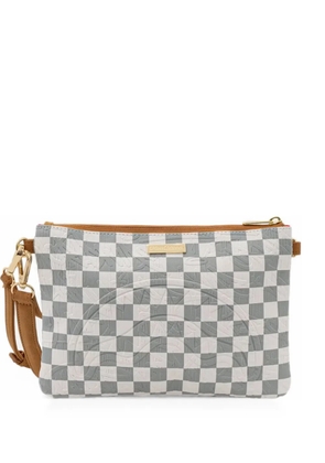 Sprayground check-pattern embossed shoulder bag - White