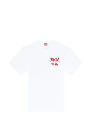 Diesel cotton T-shirt with flock graphic - White