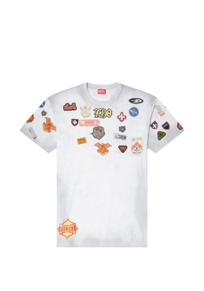 Diesel cotton T-shirt with all-over patches print - White
