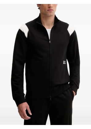 Ea7 Emporio Armani contrast-panel zip-up tracksuit - Black