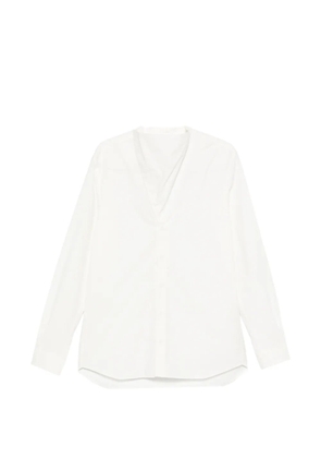 Rick Owens Island asymmetric-neck long-sleeved shirt - White