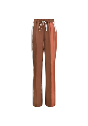 Kiton striped drawstring straight trousers - Brown