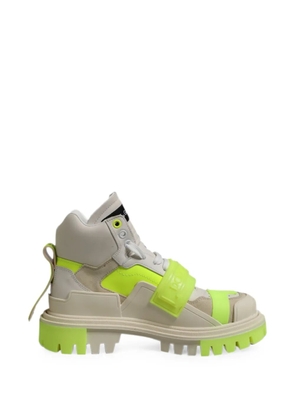 Dolce & Gabbana Mixed material trekking touch-strap lace-up boots - Neutrals