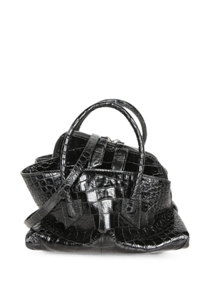 The Attico mini La Passeggiata croc-effect handbag - Black