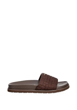 Gant quilted logo-plaque slides - Brown