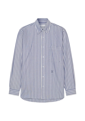 Closed striped cotton shirt - Blue