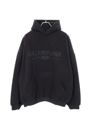 Balenciaga Pre-Owned logo-embroidered fleece hoodie - Black
