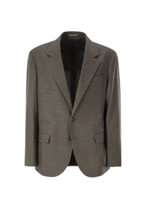 Brunello Cucinelli check-pattern long-sleeve blazer - Grey