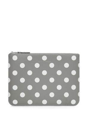 Comme Des Garçons Wallet polka-dot-print zip-top pouch - Grey
