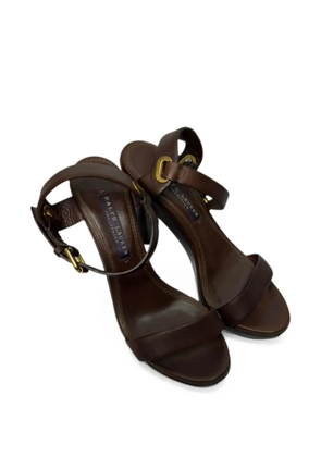 Ralph Lauren Vintage 2010s wooden-heel sandals - Brown