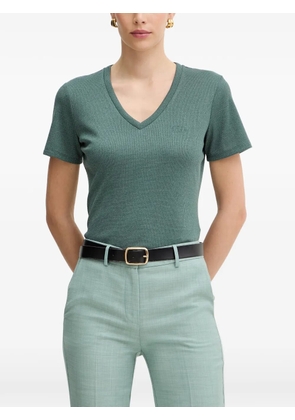 LIU JO V-neck logo-embroidered T-shirt - Green
