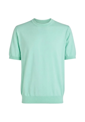 Altea fine-knit ribbed-trim T-shirt - Green